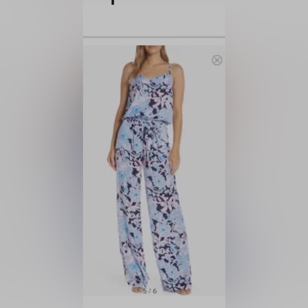 Lilly Pulitzer Floral Wide Leg Jumpsuit